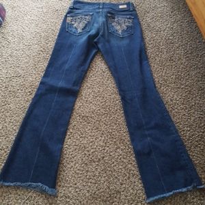 Paige Hidden Hills Frayed Hem Jeans - Size 27